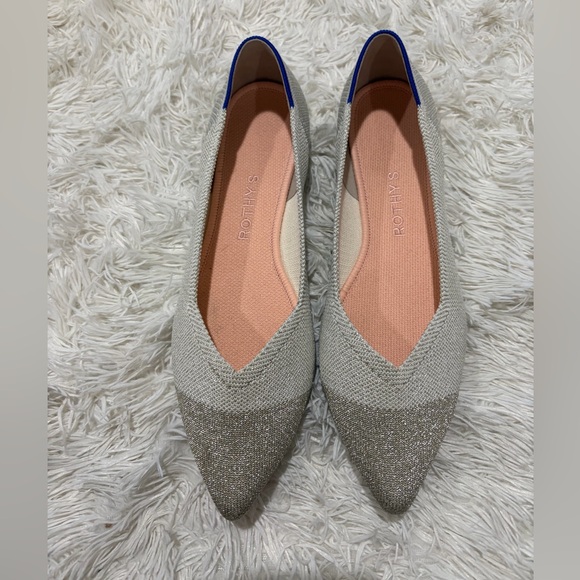 Rothy's Diamond Metallic Pointy Flats - size 10.5 - Picture 3 of 10